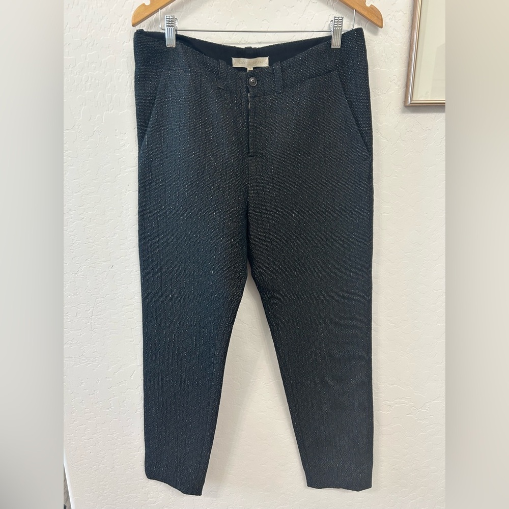 Vanessa Bruno silk wool blend pants with gold sparkle 40